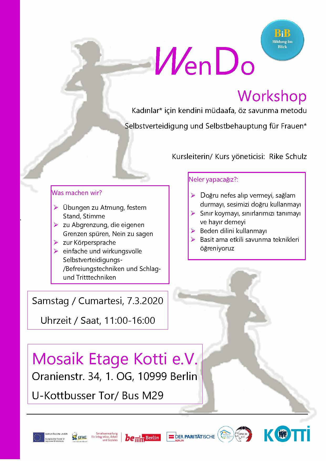 Wen-Do Workshop – Selbstverteidigung und Selbstbehauptung für Frauen –  Kotti e.V.